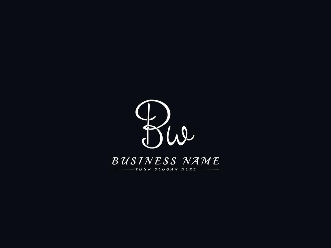 Initial Bw b w Signature Logo, Signature Bw Logo Letter Vector