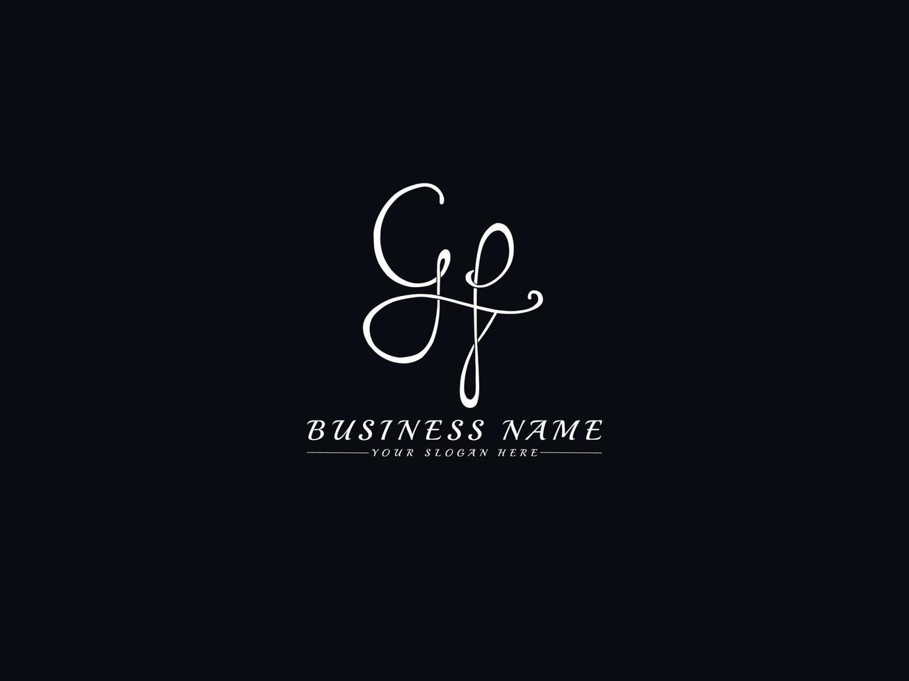 free gf fg firma carta logo icono vector stock