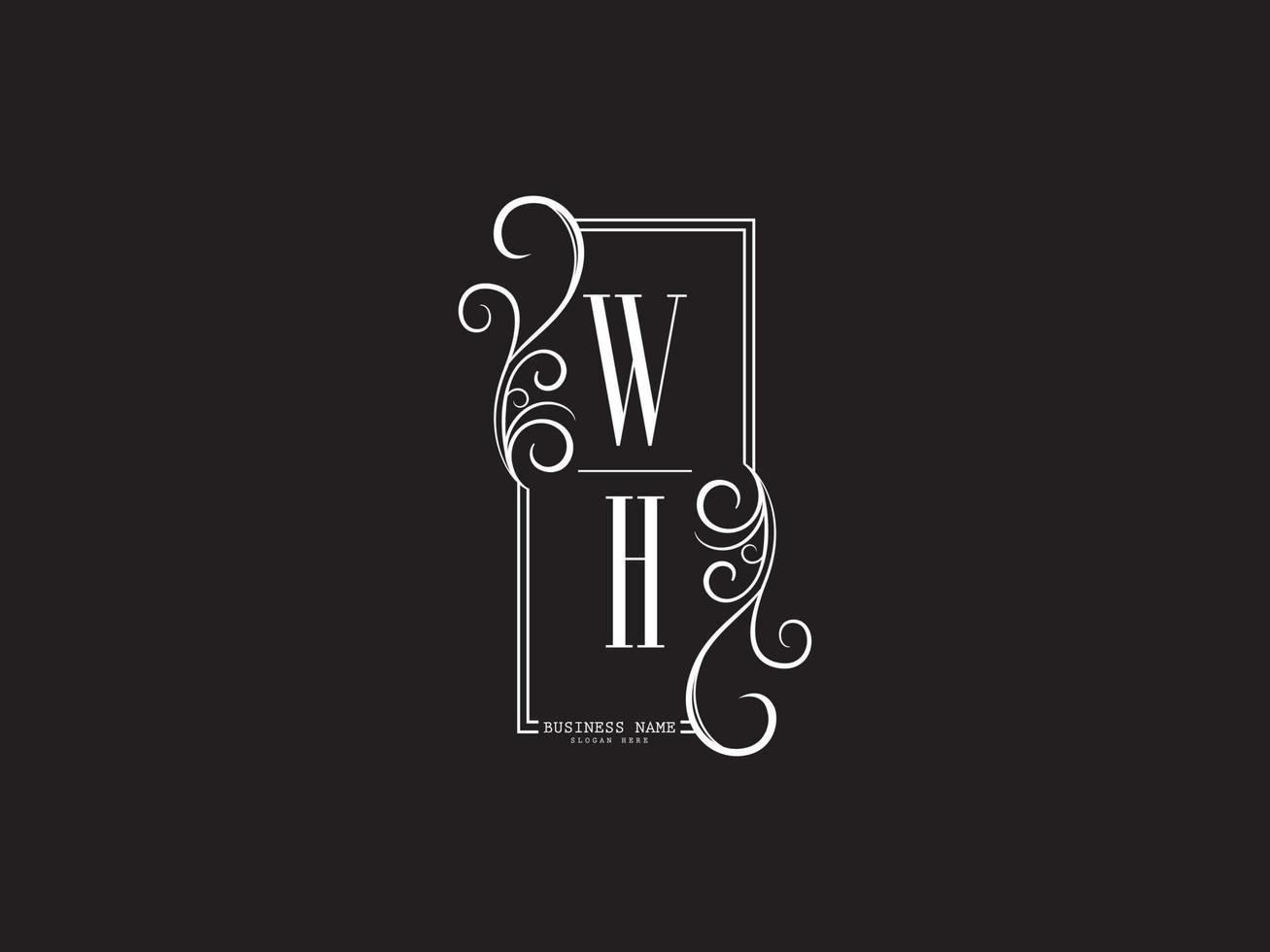 icono de logotipo wh minimalista, nuevo diseño de icono de logotipo de lujo wh vector