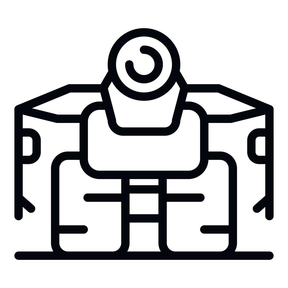 Wheels robot icon, outline style vector