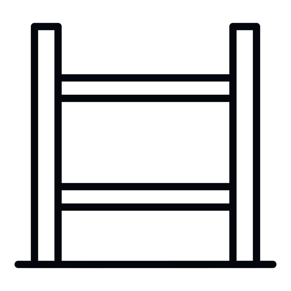 icono de estante de almacén vacío, estilo de esquema vector