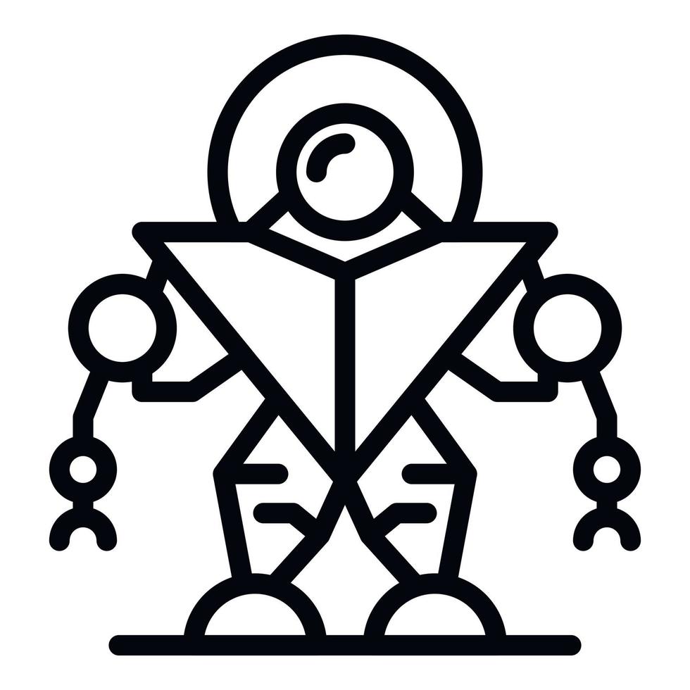 Robot icon, outline style vector