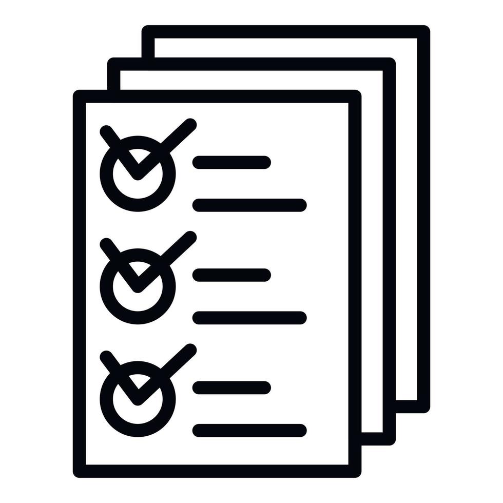 Inventory papers icon, outline style vector