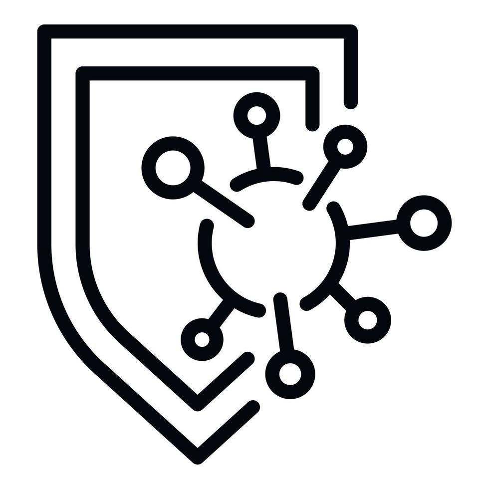 Immune shield protection icon, outline style vector