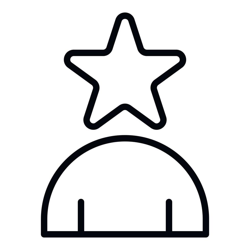 Star person icon, outline style vector