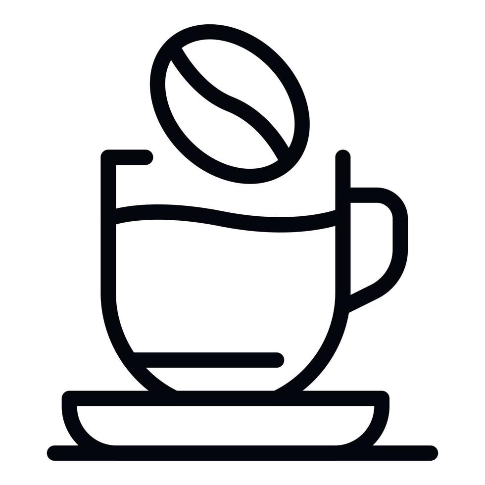 icono de taza de café, estilo de contorno vector