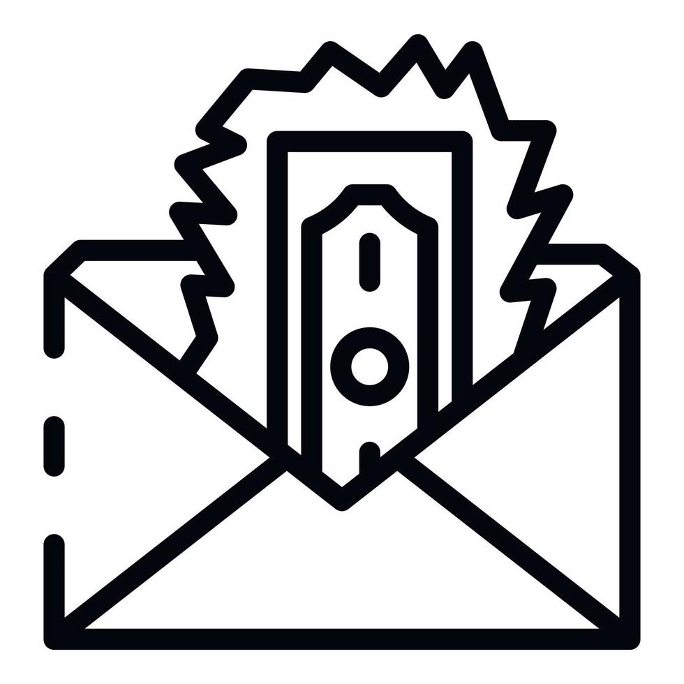 Loss money envelope icon, outline style vector