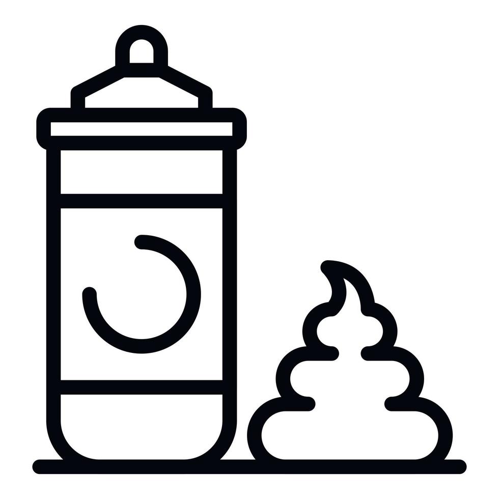 Razor shaving foam icon, outline style vector