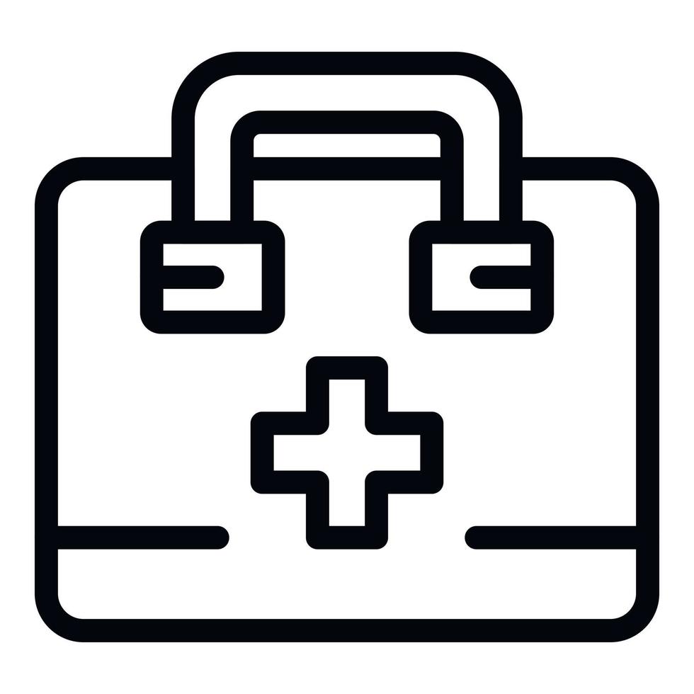 First aid kit icon, outline style vector