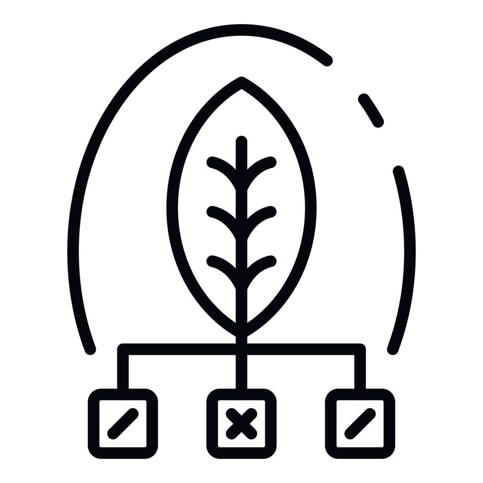 Eco leaf smart grow icon, outline style vector