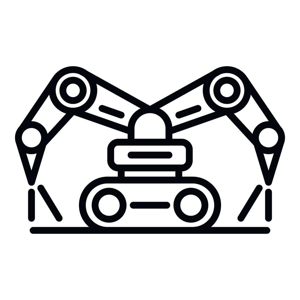 Robot farm working icon, outline style vector