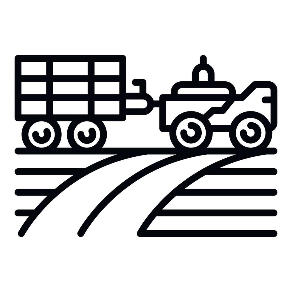 Farming tractor icon, outline style vector