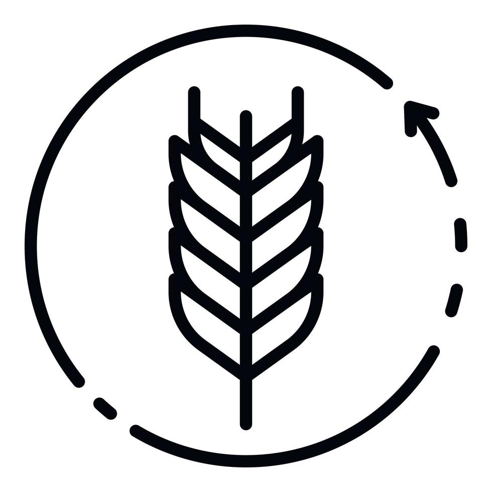 Eco wheat plant icon, outline style vector