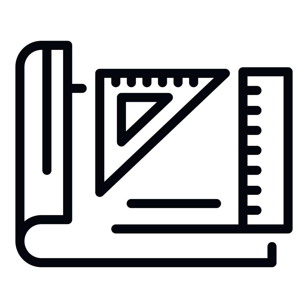 Editor ruler icon, outline style vector