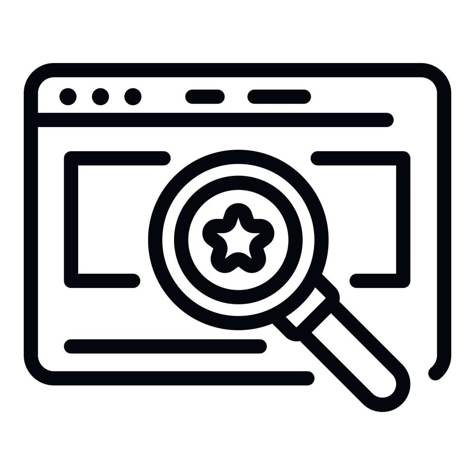 Startup magnifier icon, outline style vector