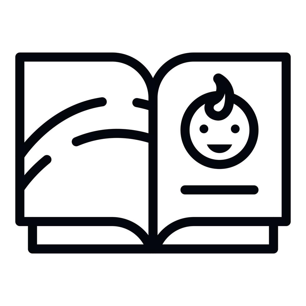 Book with children stories icon, outline style vector