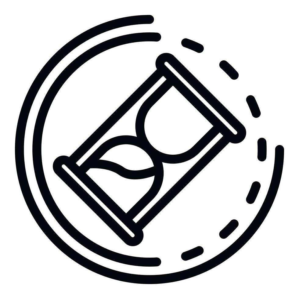 Hourglass startup icon, outline style vector