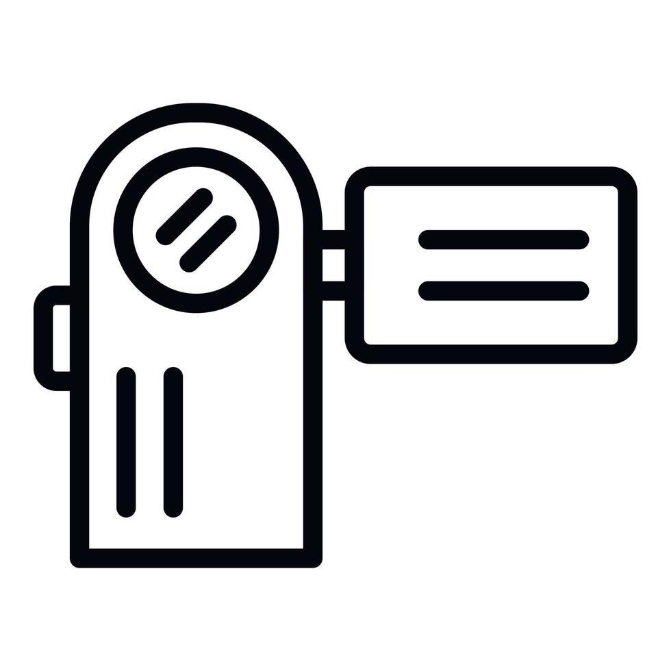 Hand video camera icon, outline style vector