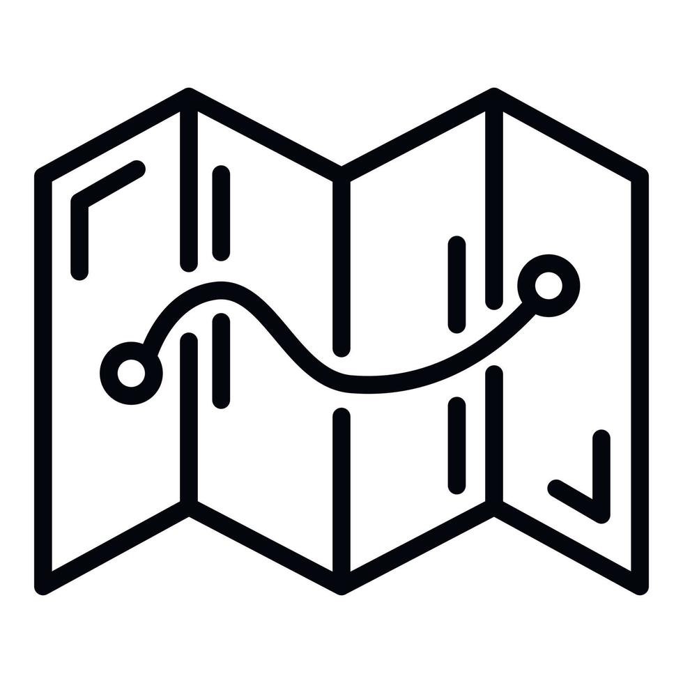 Camping route map icon, outline style vector