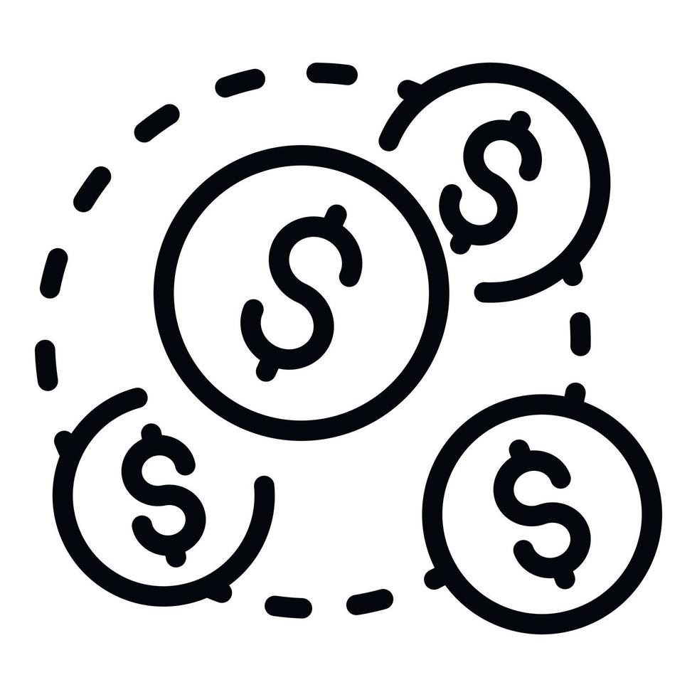 Franchise money receive icon, outline style vector