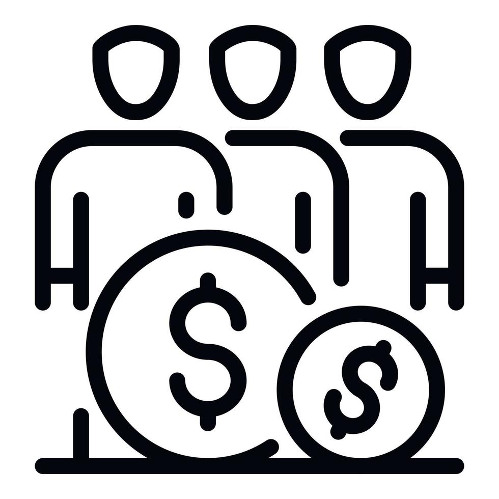 Group of businessman icon, outline style vector