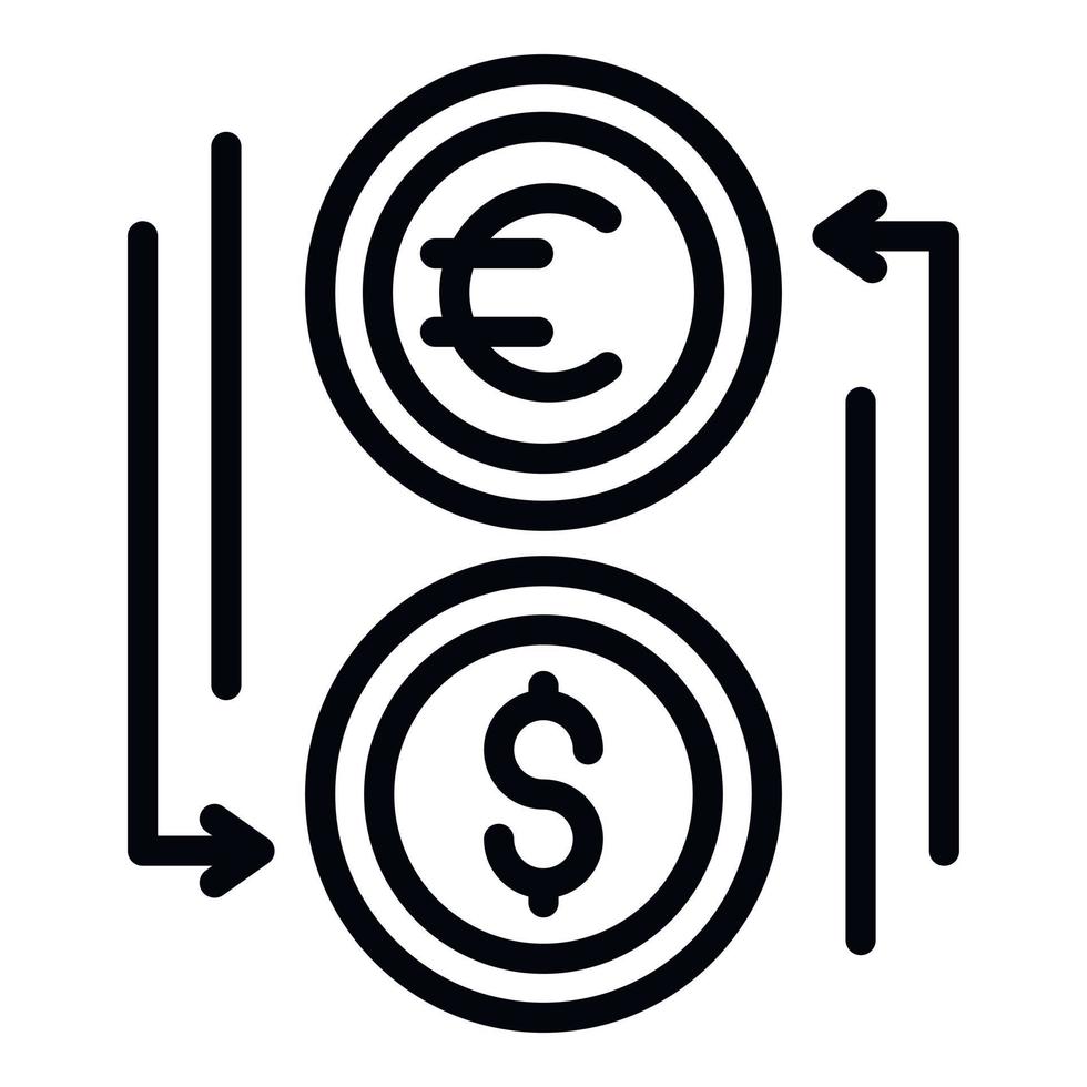 icono de cambio de dinero, estilo de contorno vector