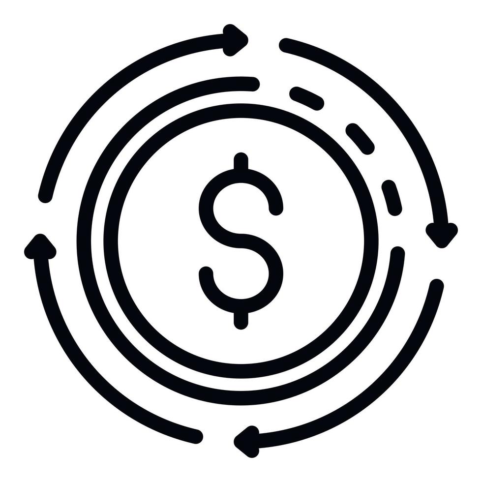 Offshore money transfer icon, outline style vector