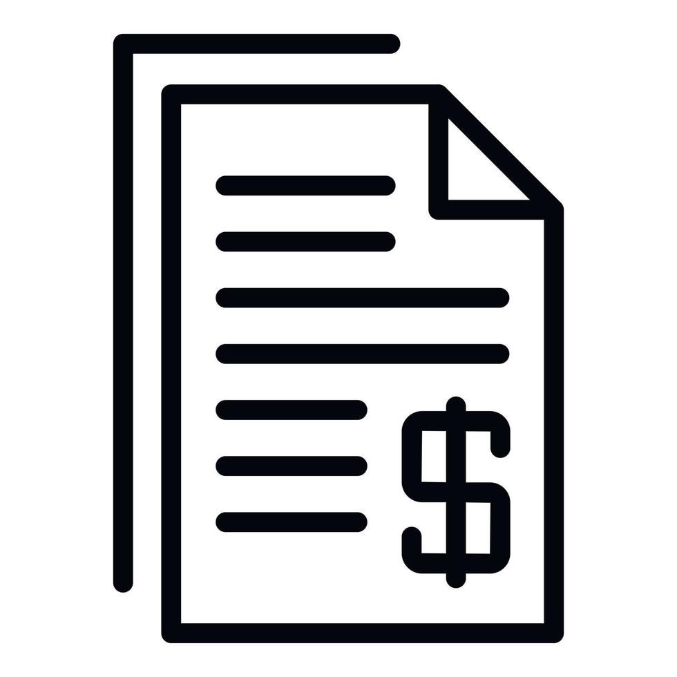 Medical payment paper icon, outline style vector