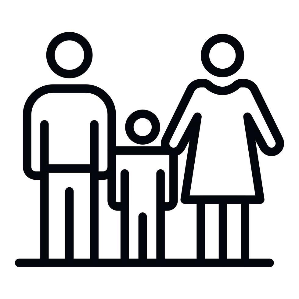 Protected family icon, outline style vector