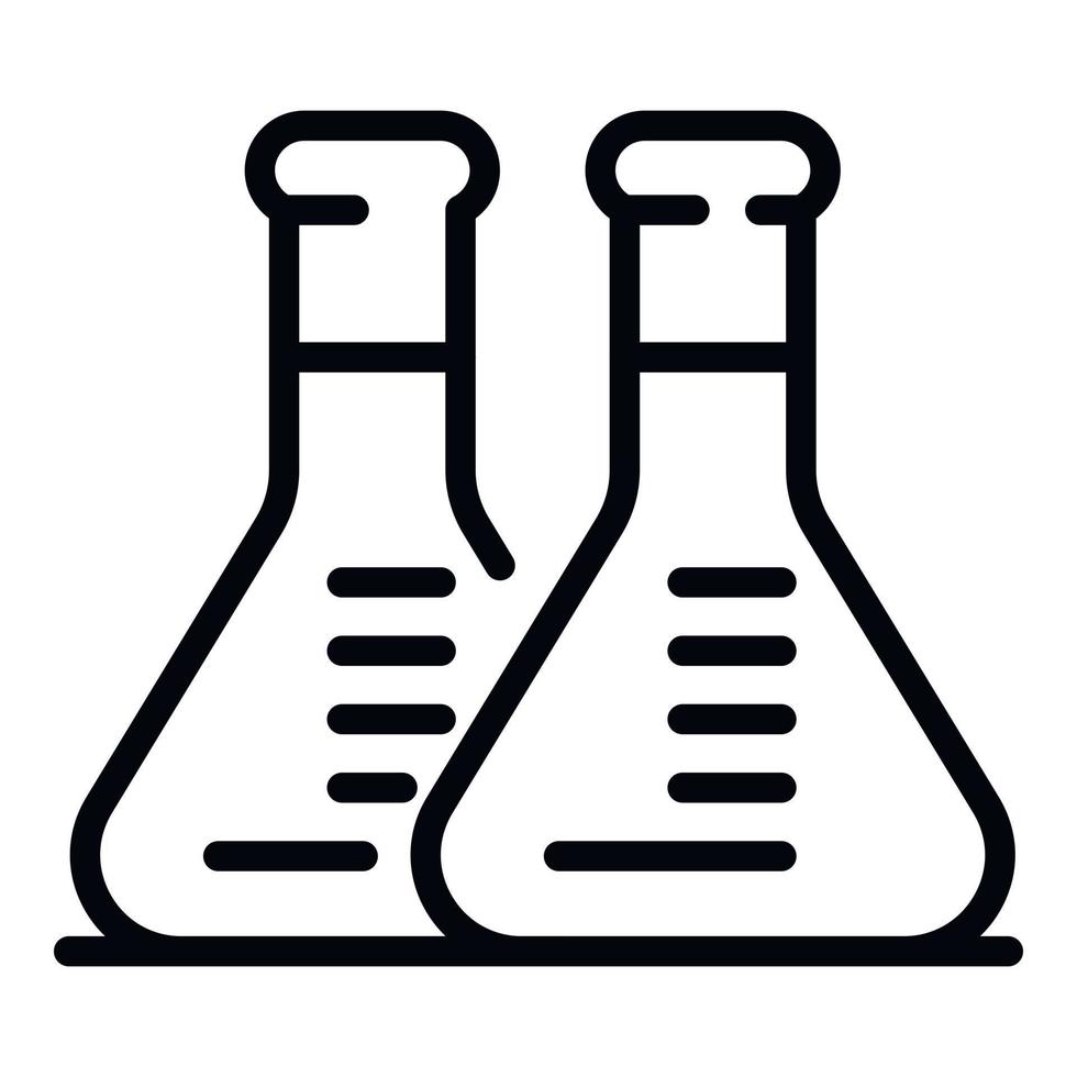 Medical flask icon, outline style vector