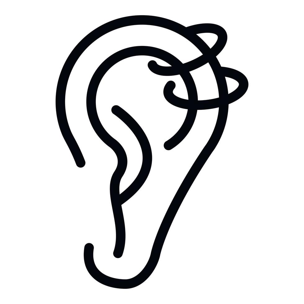 Shape ear piercing icon, outline style vector