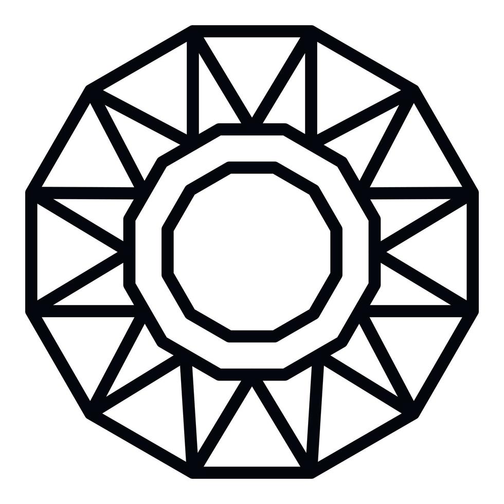 Emerald jewel icon, outline style vector