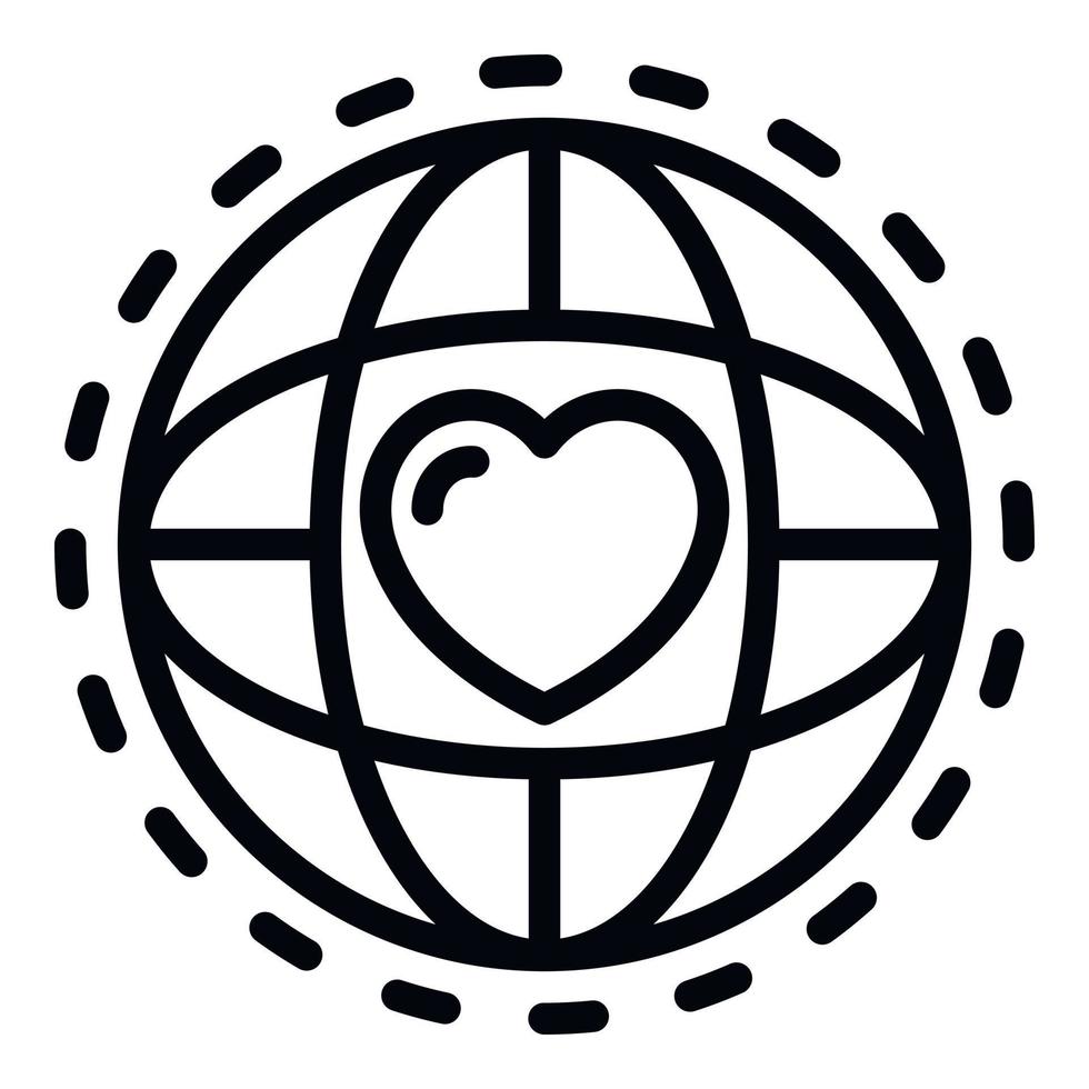 Global friendship icon, outline style vector