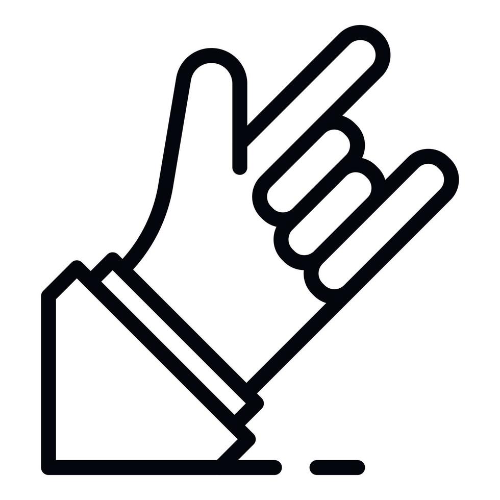 Rock hand sign icon, outline style vector