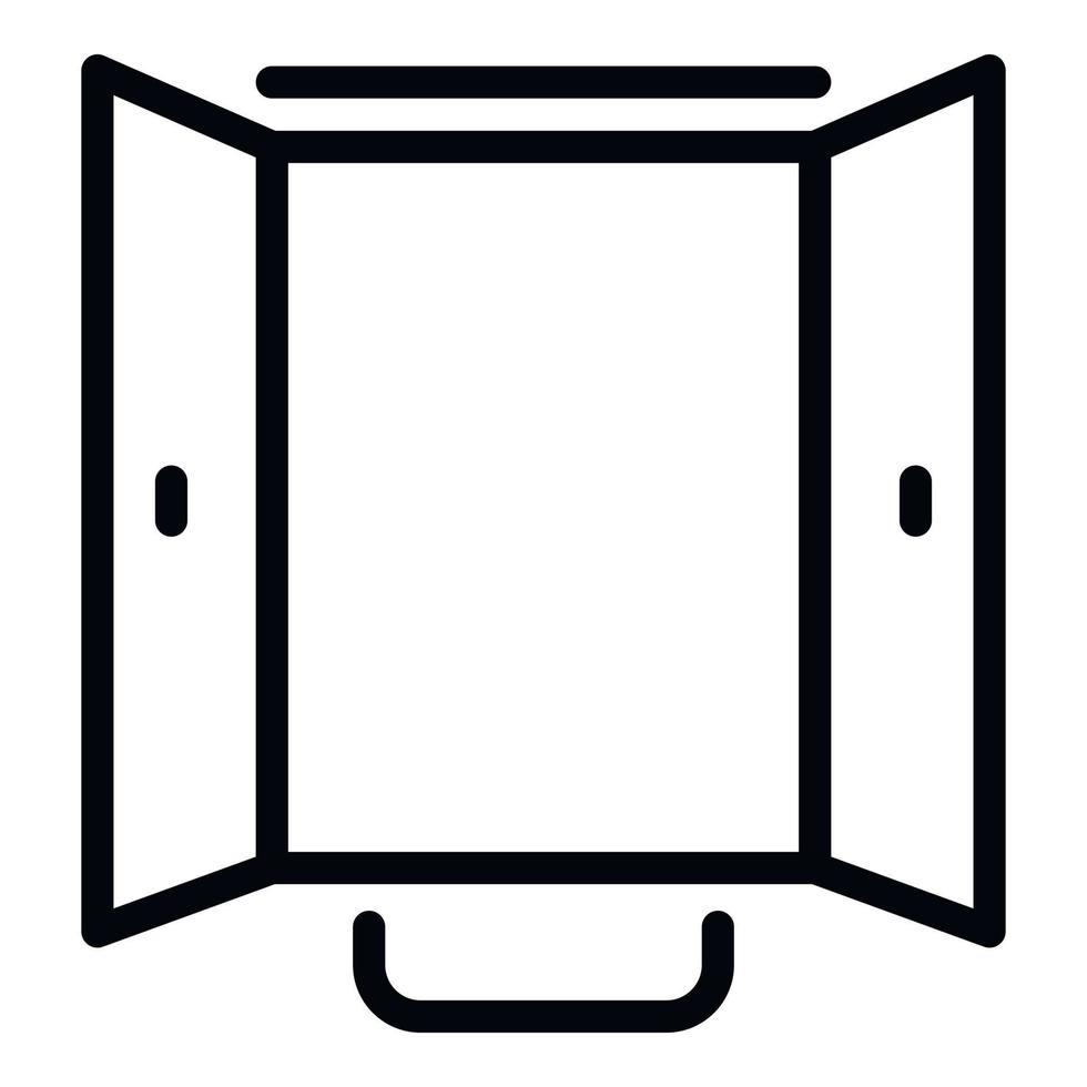 Open double door icon, outline style vector