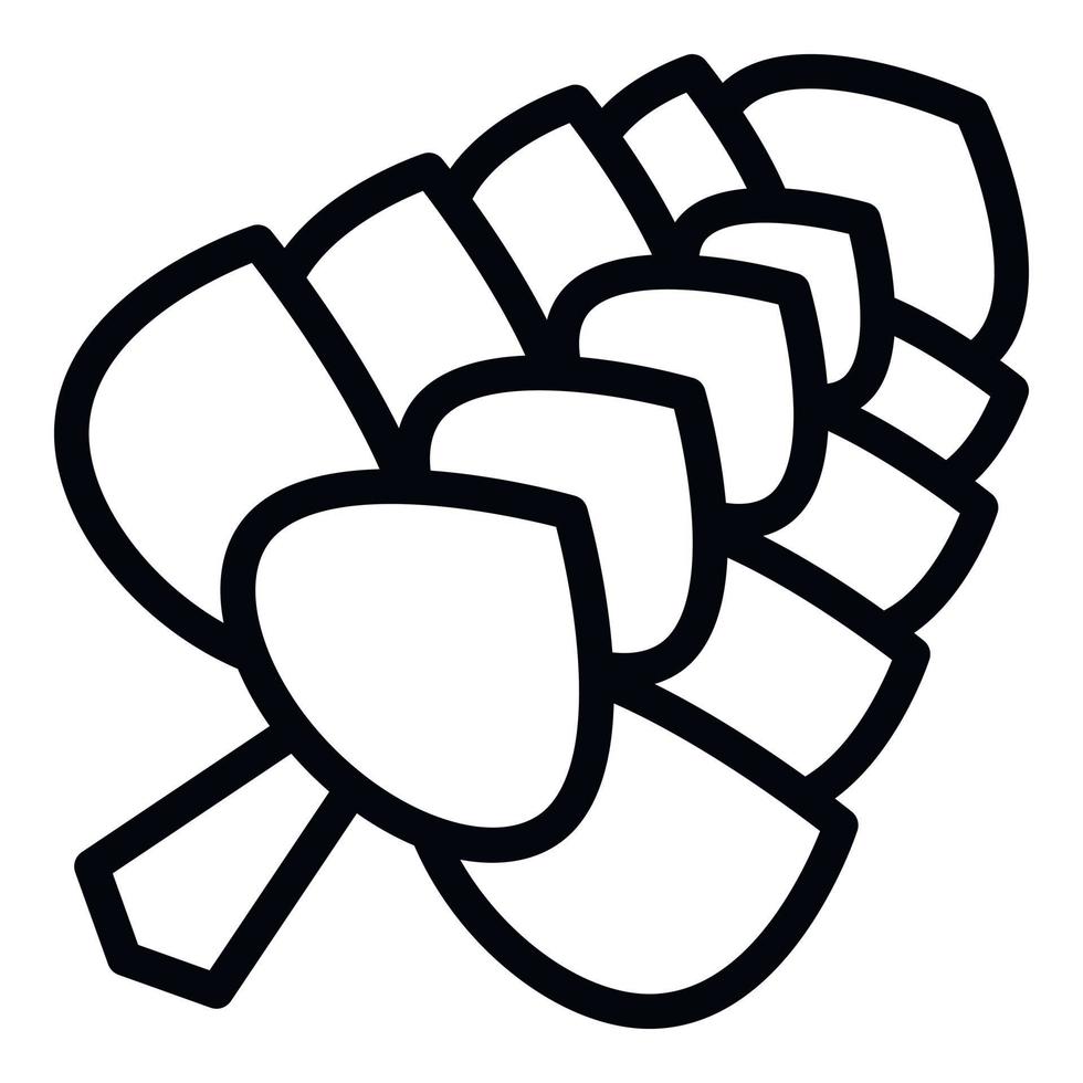 European fir cone icon, outline style vector