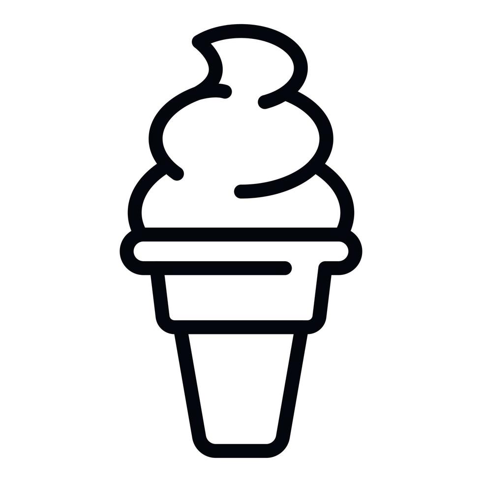 Ice cream in a conical cup icon, outline style vector