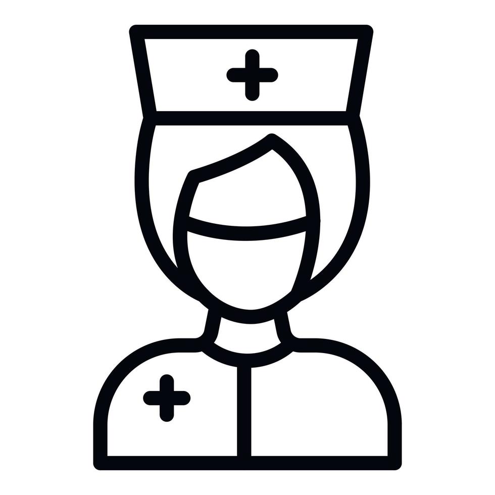 Hospital nurse icon, outline style vector