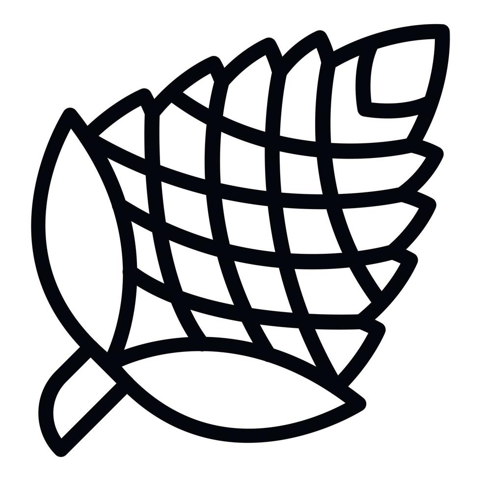Forest fir cone icon, outline style vector