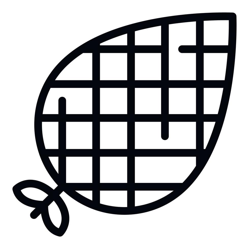Small pine cone icon, outline style vector