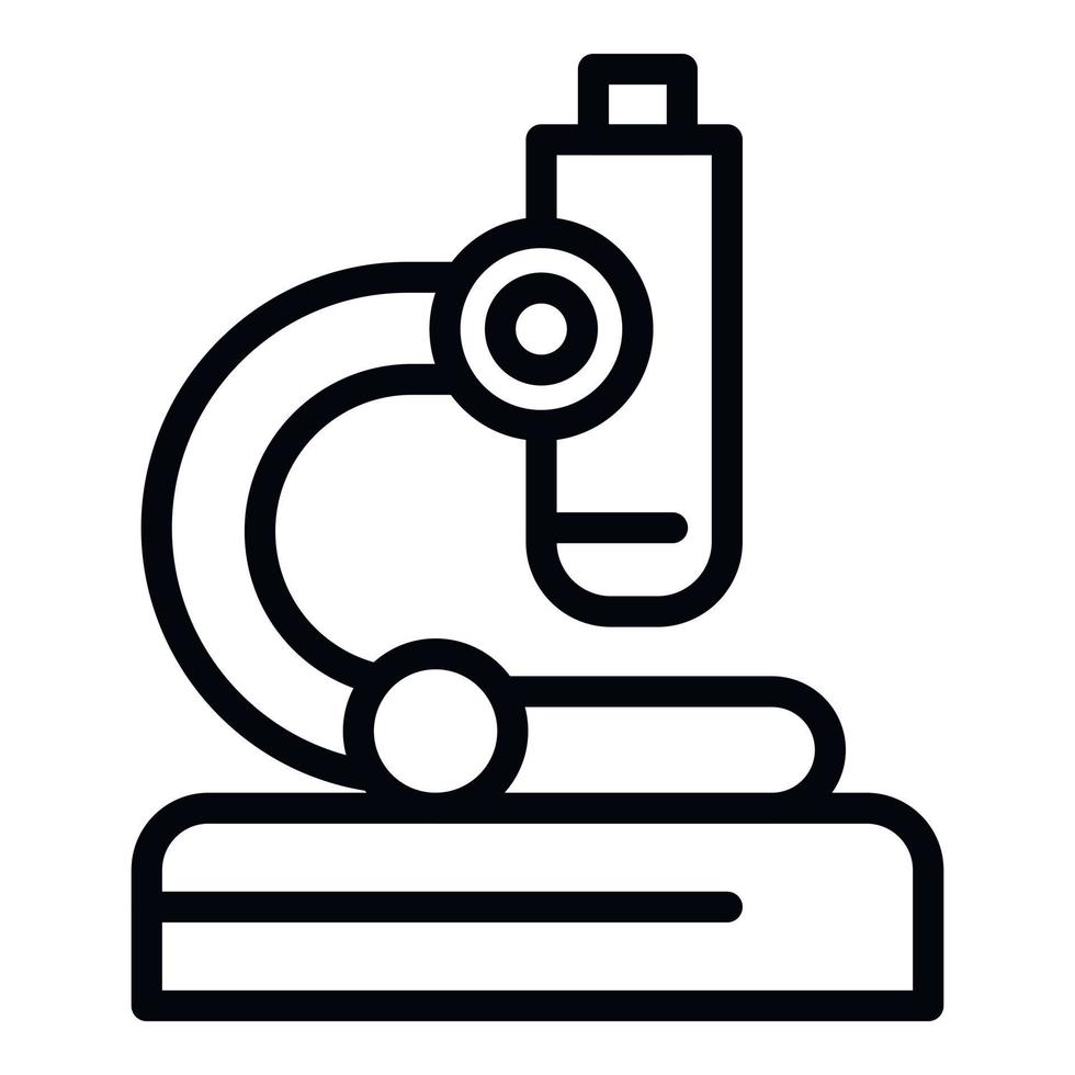 Microscope icon, outline style vector