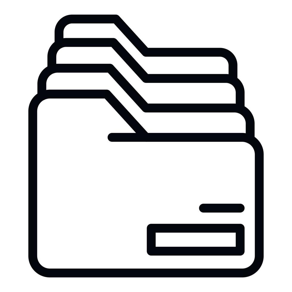 Row of folders icon, outline style vector