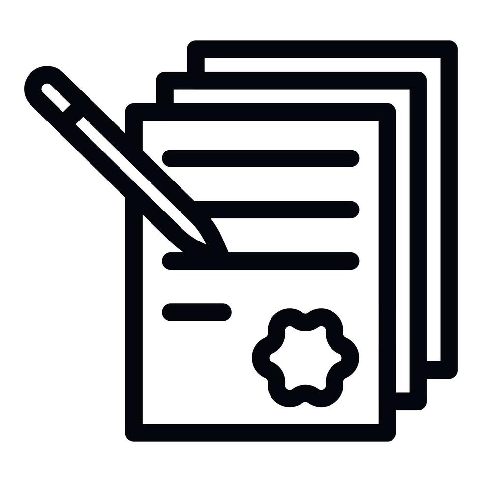 Judge papers icon, outline style vector