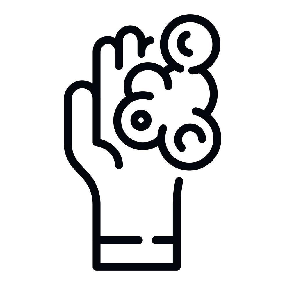 Hand virus protect icon, outline style vector