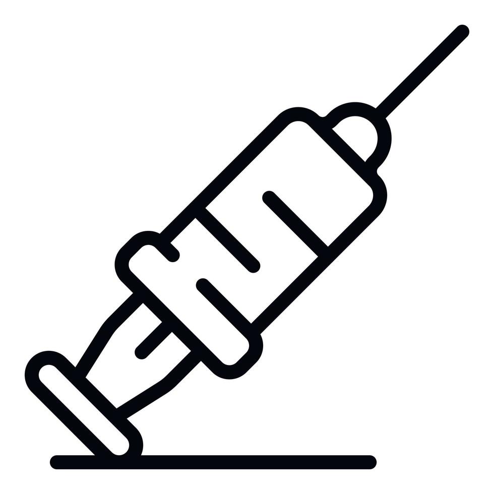 Syringe icon, outline style vector