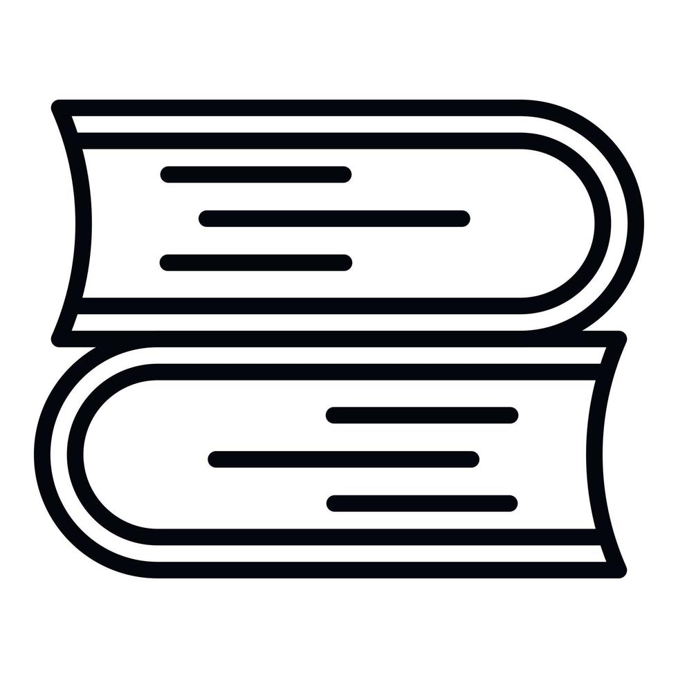Stack of books icon, outline style vector
