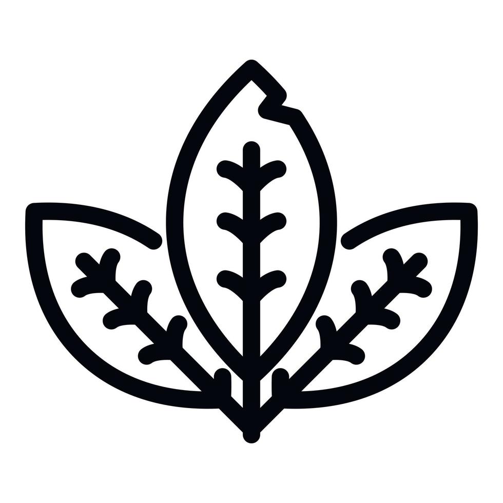 Mint leaf icon, outline style vector