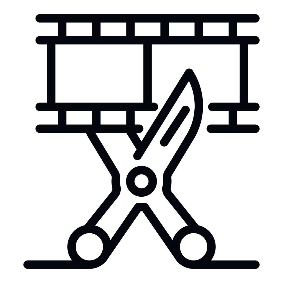 Cut video maker icon, outline style vector