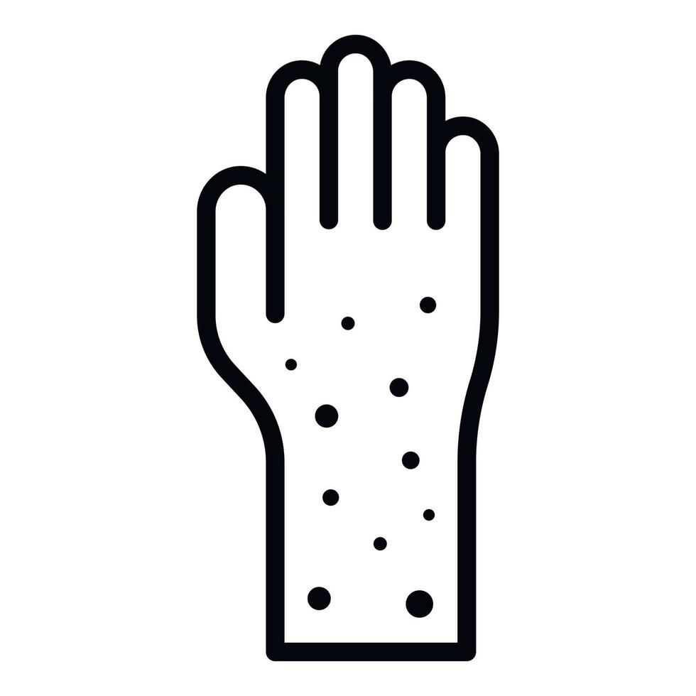 Hand allergy icon, outline style vector