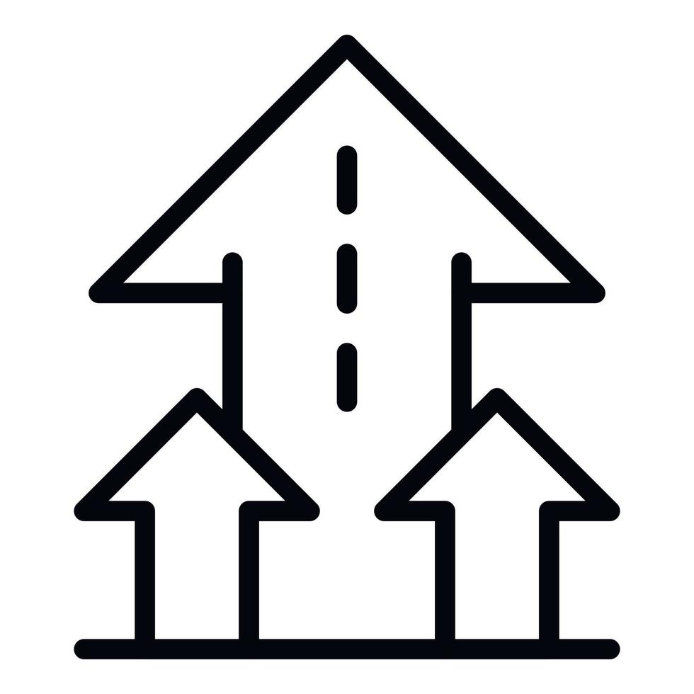 icono de flechas de inicio, estilo de esquema vector